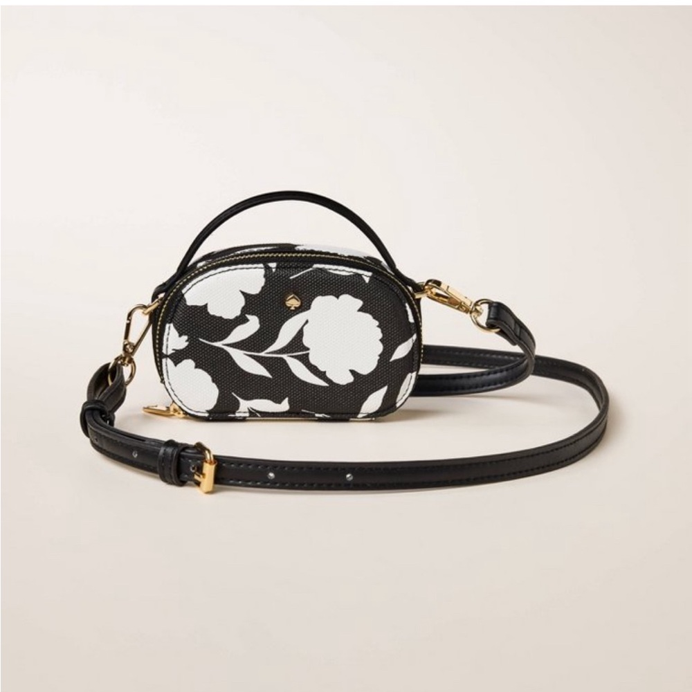 Kate Spade x Target Collab - Classic Rose Mini  Crossbody Bag, Black/White